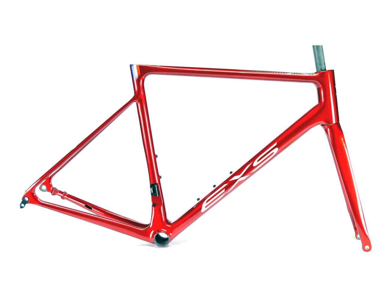 Kit cadre et fourche Route carbone EXS 700 à disque – Taille 49 rouge