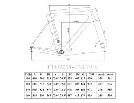 Kit cadre et fourche Route carbone EXS 700 à patins – Taille 48 noir