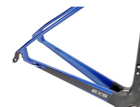 Kit cadre et fourche Route carbone EXS 700 à patins – Taille 56 noir/bleu