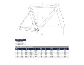 Kit cadre et fourche Route carbone EXS 700 à disque – Taille 57 noir