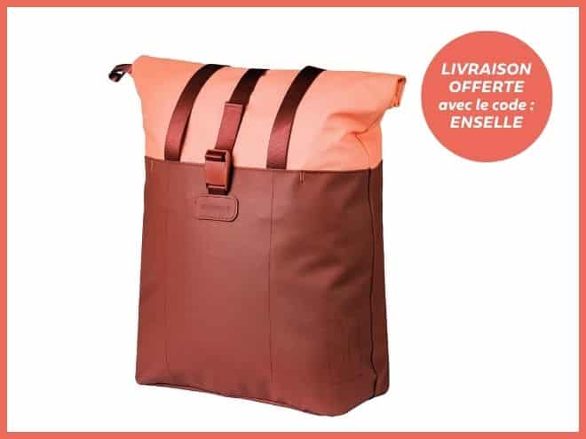 Cabas / Sacoche arrière Basil Vive Rose Bordeaux - 20L