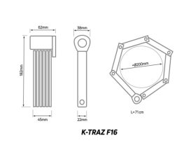 Antivol pliable à segments 75 cm Zefal K-Traz F16