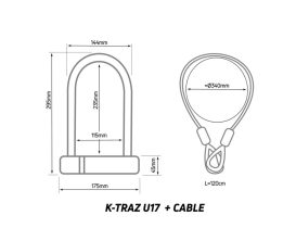 Antivol U Zefal K-TRAZ U17 + câble
