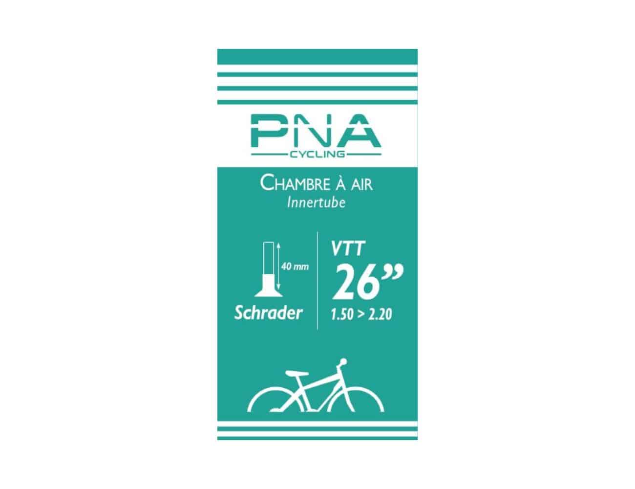 Chambre à air VTT PNA 26" | 26X1,50-2,20 | (32/57-559) Schrader 40 mm