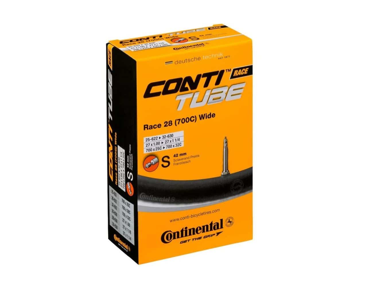 Chambre à air Continental Wide 28" 700X25-32C I (25/32-622/630) Valve Presta 42 mm