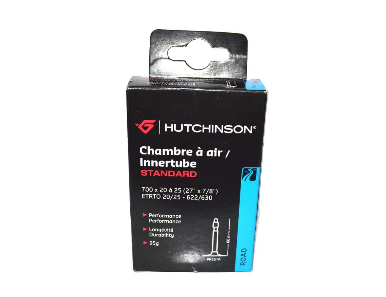Chambre à air Route Hutchinson 27" I 700X20 à 25 I (20/25-622/630) Presta 60 mm