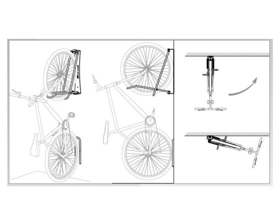 Support mural pivotant Mottez 1 vélo