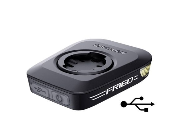 Eclairage avant Ravemen FR160 avec fixation compteur Garmin - 160 Lumens