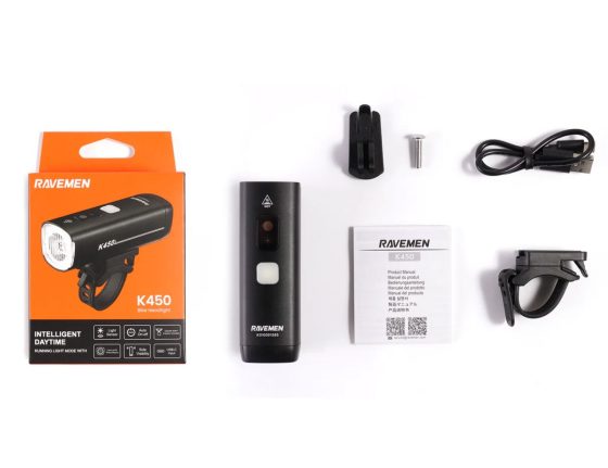 Éclairage avant USB Ravemen K450 - 450 Lumens