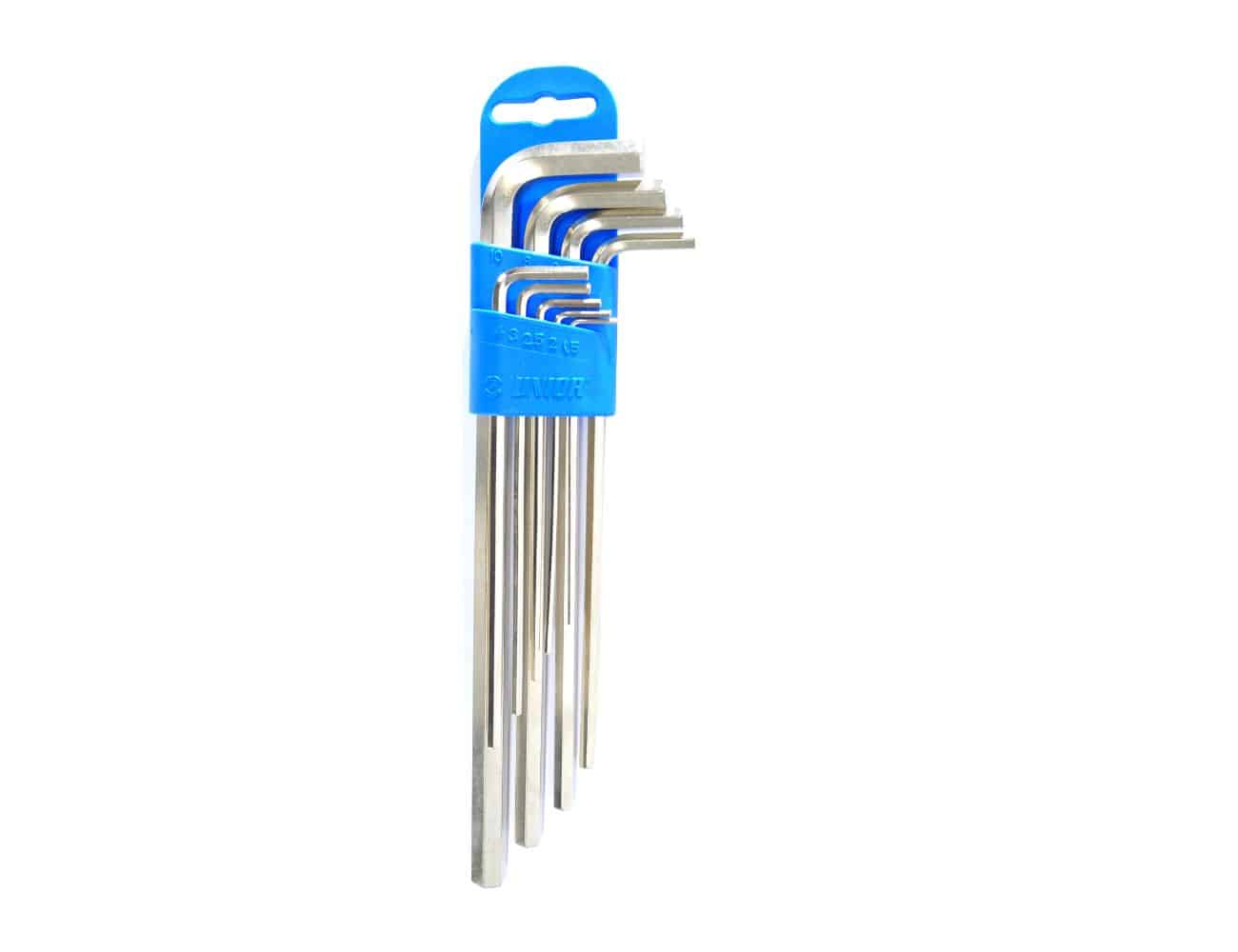 Jeu de 9 clés 6 pans mâles Unior 1,5–10 mm