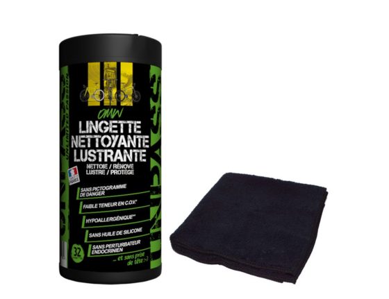 Lingettes nettoyantes lustrantes pour vélo Unpass OMW - 32 pièces
