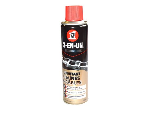 3EN1-Lubrifiant chaîne et câbles au PTFE WD-40 - 250ml