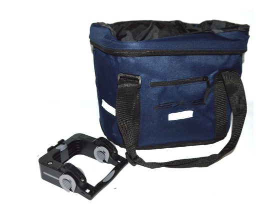 Panier vélo avant EXS 20 L avec support de guidon – Bleu marine