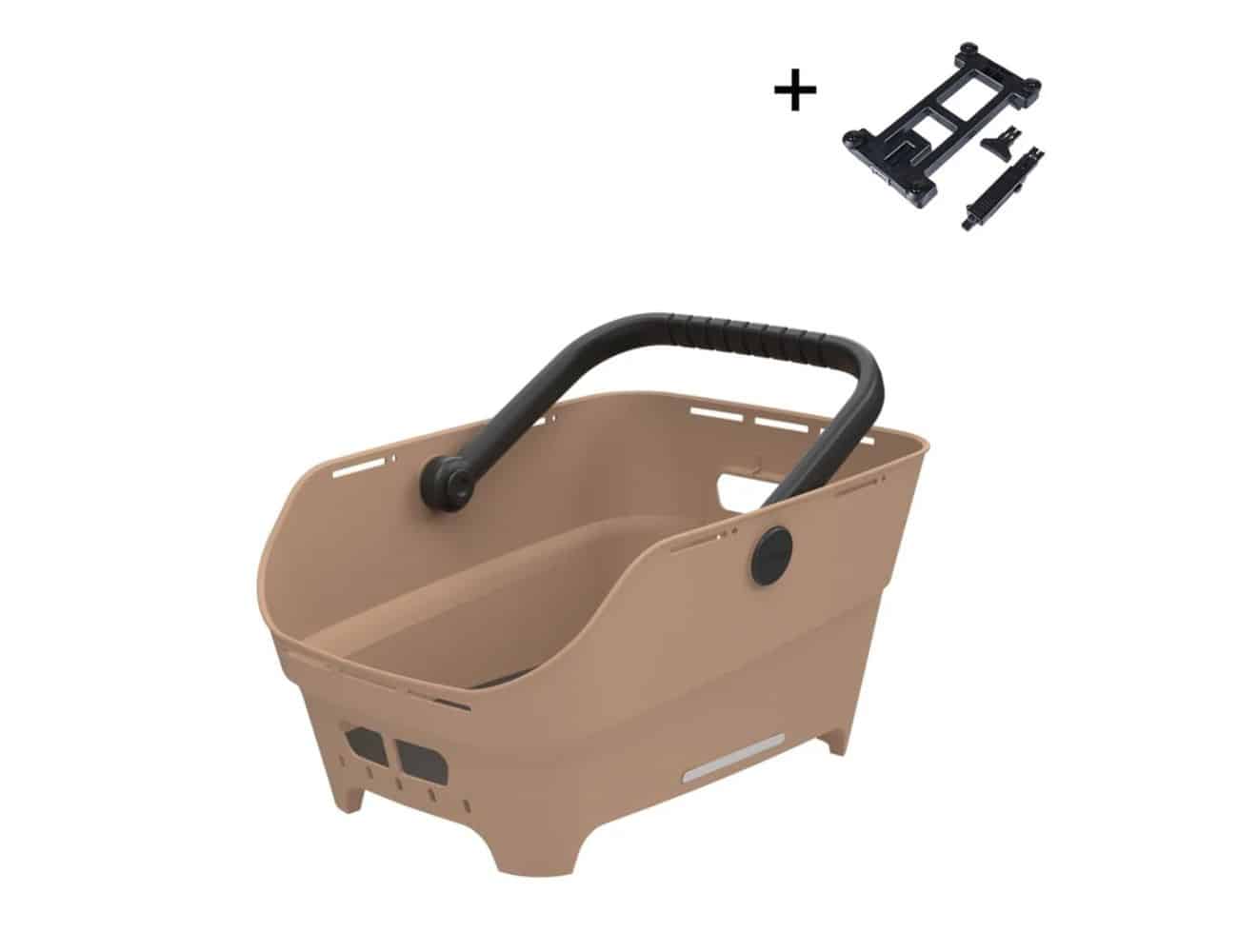 Panier vélo de ville Basil Cento Neo MIK Sable – 21L – fixation MIK incluse