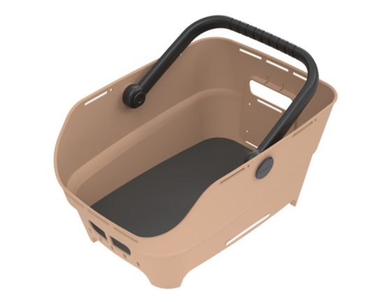 Panier vélo de ville Basil Cento Neo MIK Sable – 21L – fixation MIK incluse