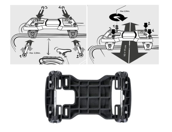 Plaque de fixation Basil pour porte-bagages Mik "Mik Carrier Plate"