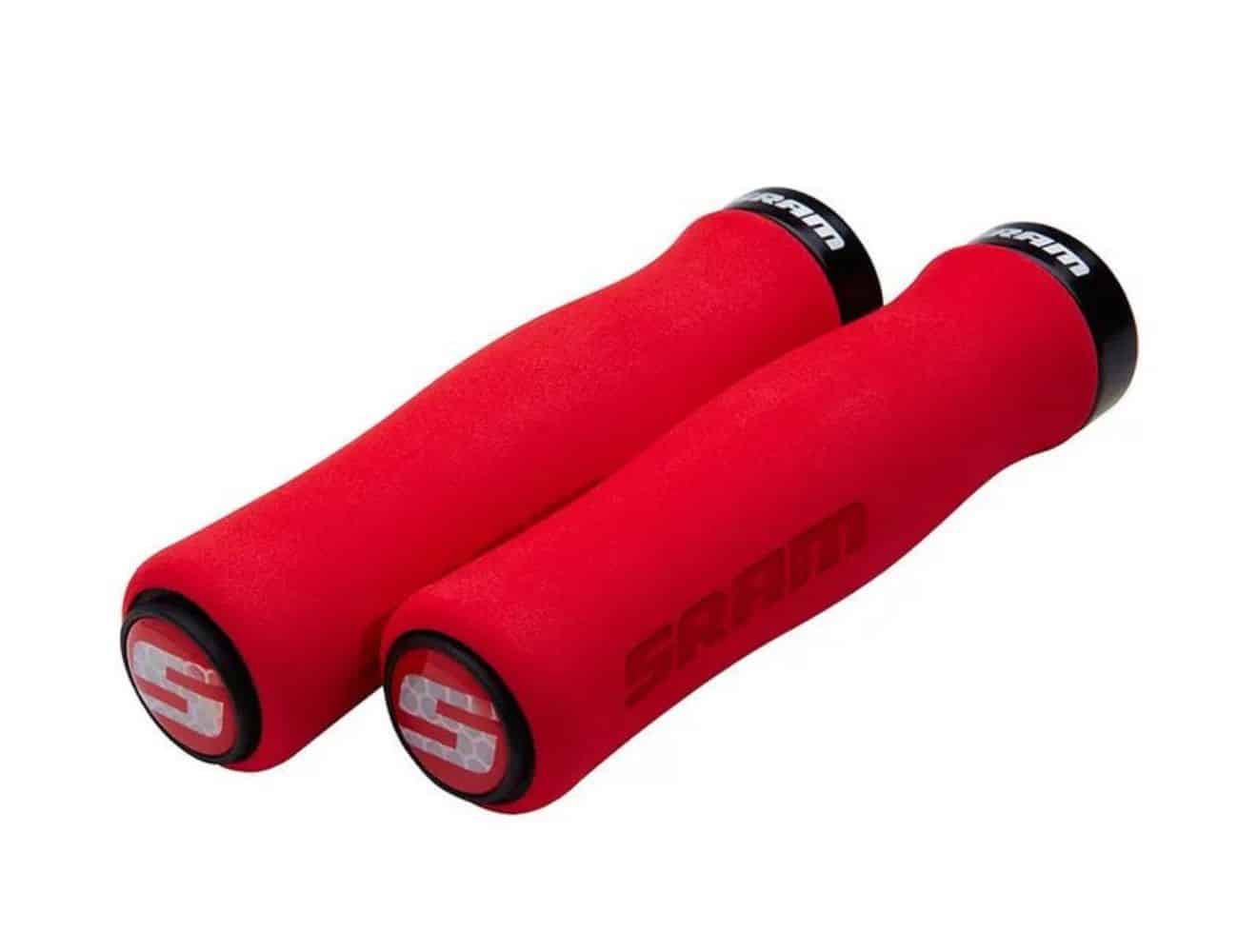 Poignées VTT SRAM Locking Grip Contour Foam 129 mm rouges