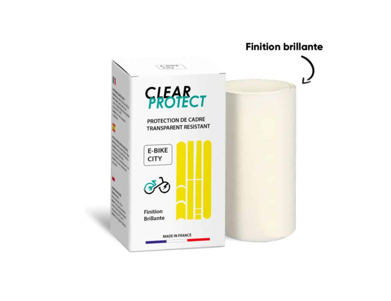 Protection de cadre Clearprotect E-Bike City transparente brillante