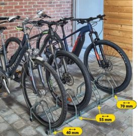Rack Mottez pour 4 vélos - 3 largeurs