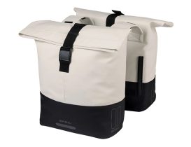 Sacoche arrière double Basil Cove Noir/Blanc cassé - 2 x 16 L