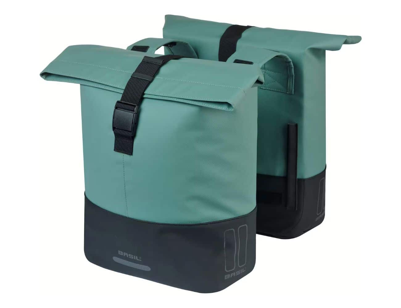 Sacoche arrière double Basil Cove Noir/Vert – 2 x 16 L