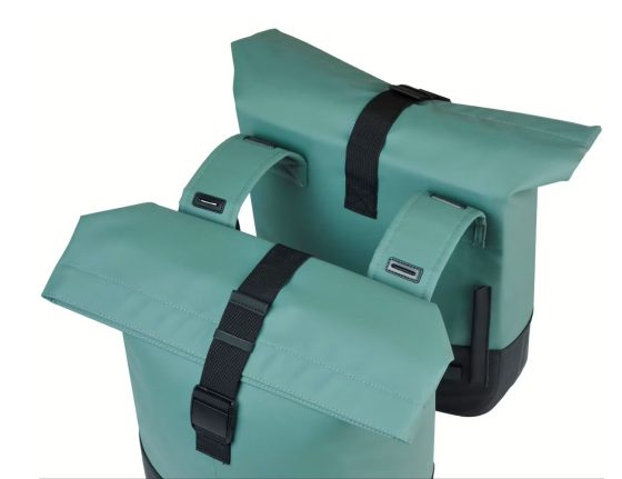 Sacoche arrière double Basil Cove Noir/Vert – 2 x 16 L