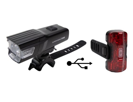 Kit d'éclairage avant et arrière Zefal Supervision F200 R150 - avant 200 lumens et arrière 150 lumens