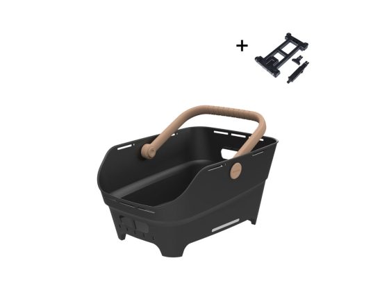 Panier vélo de ville Basil Cento Neo MIK Noir - 21L - fixation MIK incluse