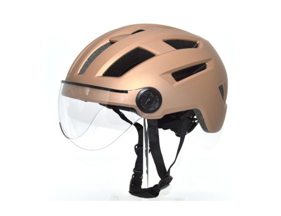 Casque vélo urbain avec visière – Champagne mat – Taille M