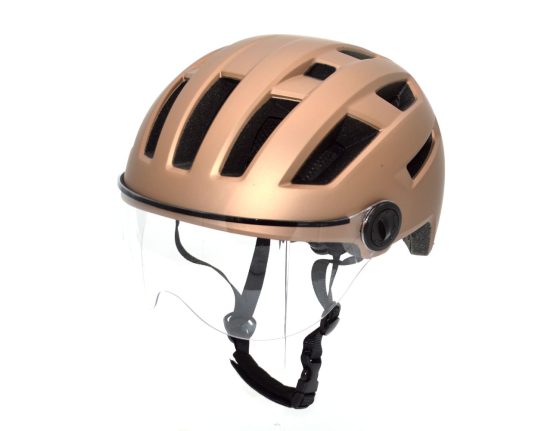 Casque vélo urbain avec visière – Champagne mat – Taille M