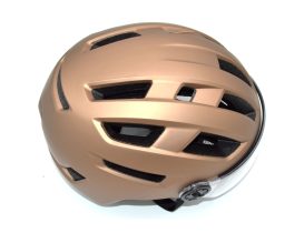 Casque vélo urbain avec visière – Champagne mat – Taille M