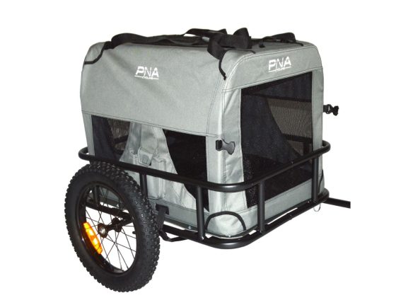 Remorque vélo pour chien PNA 2 en 1 gris foncé