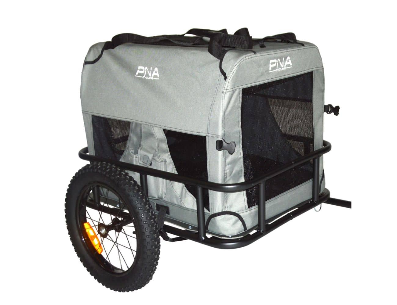 Remorque vélo pour chien PNA 2 en 1 gris foncé