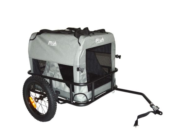 Remorque vélo pour chien PNA 2 en 1 gris foncé