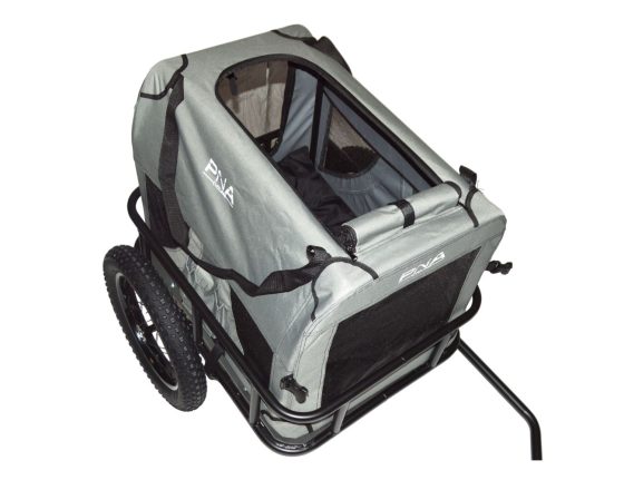 Remorque vélo pour chien PNA 2 en 1 gris foncé