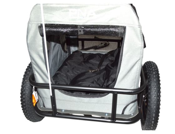 Remorque vélo pour chien PNA 2 en 1 gris foncé
