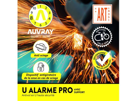Antivol U Auvray U ALARM PRO 120 dB avec support - 250 mm