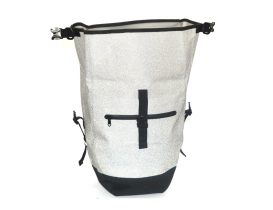 Sacoche arrière EXS étanche 25 L avec antivol – grise réfléchissante