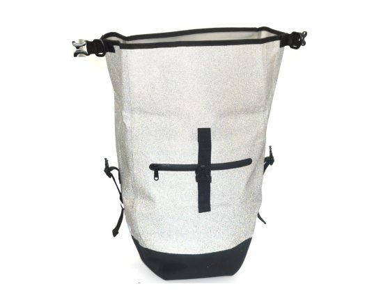 Sacoche arrière EXS étanche 25 L avec antivol – grise réfléchissante